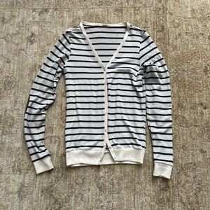 Striped Black and White Women's Cardigan